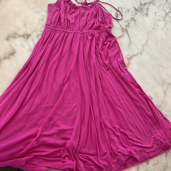 J Crew Magenta Pink Crinkle Midi Dress Dress Loose Fit Sz XS to S - Picture 15 of 16